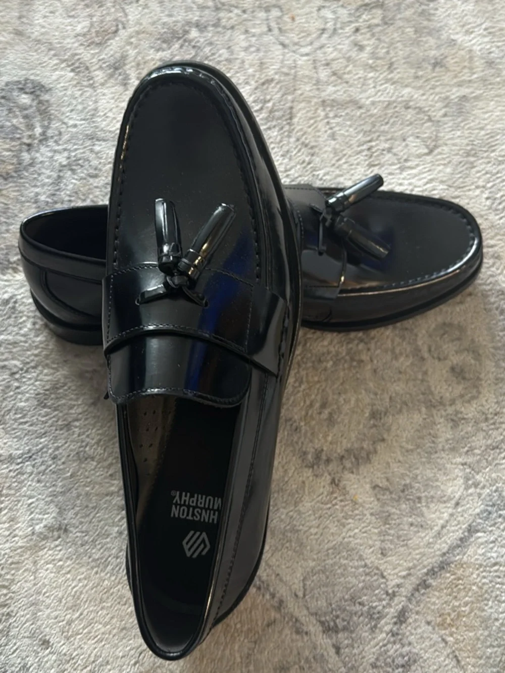 Johnston & Murphy Black Patent Leather Tassel Loafers